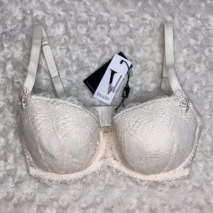 Valery Ivory Balconette Underwire Bra 36D NWT